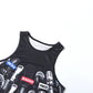 Sexy Fashion 2 Piece Set Woman Summer Trend o-Neck Shape Waist Tank Tops+Reflection Design Shorts Street Style Suits
