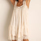 Women Lace Trim Tiered Camisole Slip Dress Loose Flowy Sleeveless Nightgown Bohemian Homewear Sleepwear Mini Dress