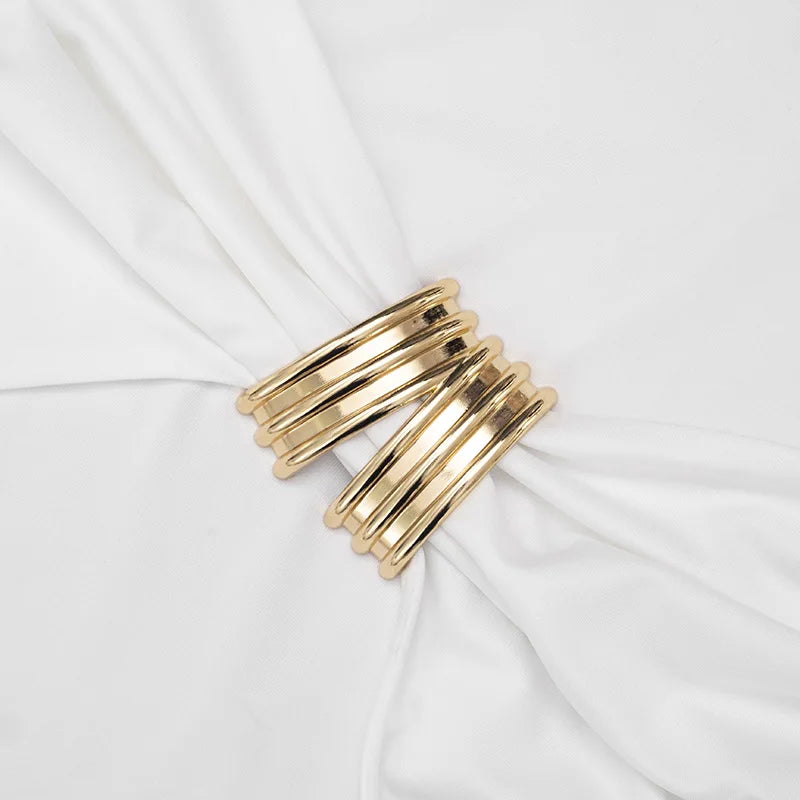 Hardwear Detail Hollow Long Sleeve Maxi Dress for Woman Elegant White Party Dresses Fall Clothes 2025