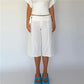 Women Y2K Low Waist Lace‑Up Linen Blend Culottes Solid Cropped Wide Leg Capri Pants With Pockets Casual Bottoms