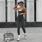 Patchwork Bodycon Halter Backless Jumpsuit Women Leggings Sports Yoga Clothes One Piece Outfits Active Wear