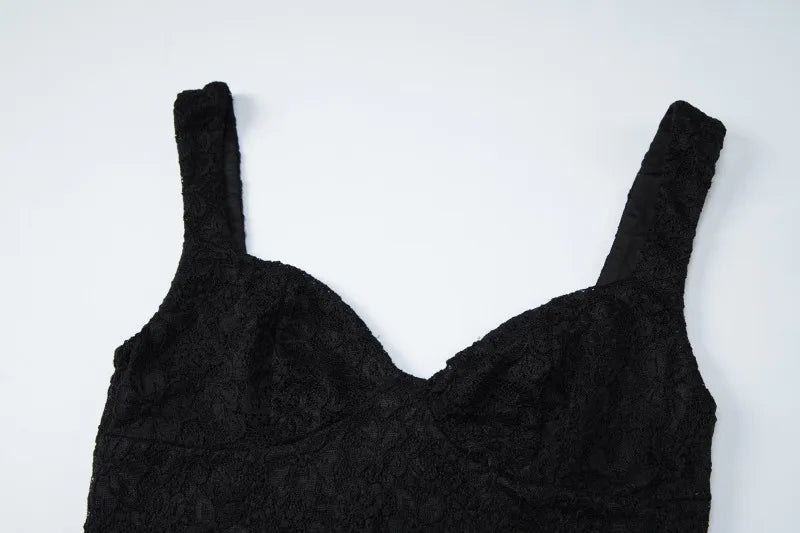 Black Lace Long Sleeve Draped Mini Dress Sexy 2 Piece Set Party Dresses for Woman Club Outfits