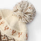 2025 Winter New Arrivals Cute Casual Stripe Diamond Plush Pom Pom Beanie For Women