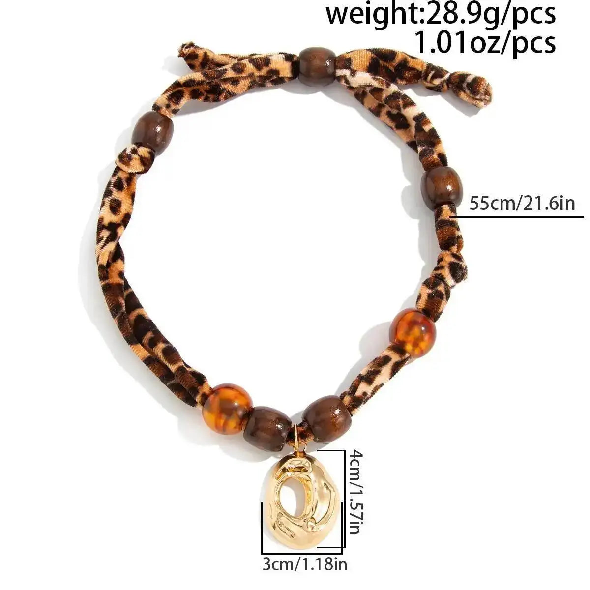 Simple Geometric Hollow out Metal Pendant Necklace Women Vintage Leopard Print Clavicle Sweater Chain Charm Jewelry Gifts