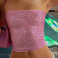 Sexy Sequin Applique Tank Top Women Fashion Classic Sleeveless Stretch Skinny Party Clubwear Hottie Street Chic Vest