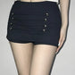 Midnight Hottie Trend Skirts Women Sexy Button Patchwork Fashion Wild High Street Style Clubwear Simple Daily Outfits