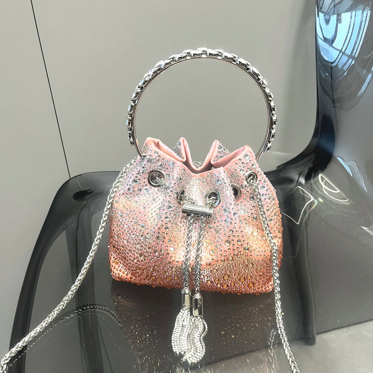 Rhinestones Evening clutch Bag Purses and handbag luxury Designer shoulder bag Shiny Crystal Clutch purse bucket bag