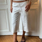 Women Eyelet Embroidery Capri Pants Elastic Drawstring Waist Hollow Loose Cropped Wide Leg Y2K Vintage Casual Trousers