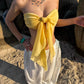 Sexy Backless  Tank Top Women Summer Trend Print Knot Bandages Ruched  Sleeveless Wild  Vacation Beach Party Club Ves