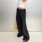 American Minimalist Elastic Waist Wide Leg Pants Women Oversized Draped Baggy Floor Length Casual Daily Office Trousers