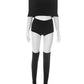 Summer 2 Piece Set Women Simple Trend Slash Neck Mid Sleeve Crop Tops+Shorts+Foot Cover Matching Streetwear Outfits