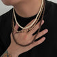 3Pcs/Set Unique Irregular Coconut Husk Wooden Beads Chokers Necklace for Men Vintage Adjustable Chain Daily Jewelry New