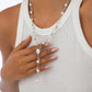 2025 Trendy Elegant Imitation Pearls Choker Necklaces Women Bohemia CCB Beaded Long Y-Shaped Pendant Necklace Jewelry