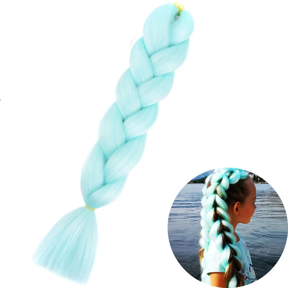 Synthetic Jumbo Braiding Hair Extension 24 Inch Heat Resistant Fiber In Bulk Ombre Jumbo Braids Hair For Black Women