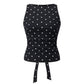 Women's Y2K Polka Dot Sleeveless Tank Top Boat Neck Ruched Side Back Tie Knot Cropped Blouse Casual Summer Streetwear