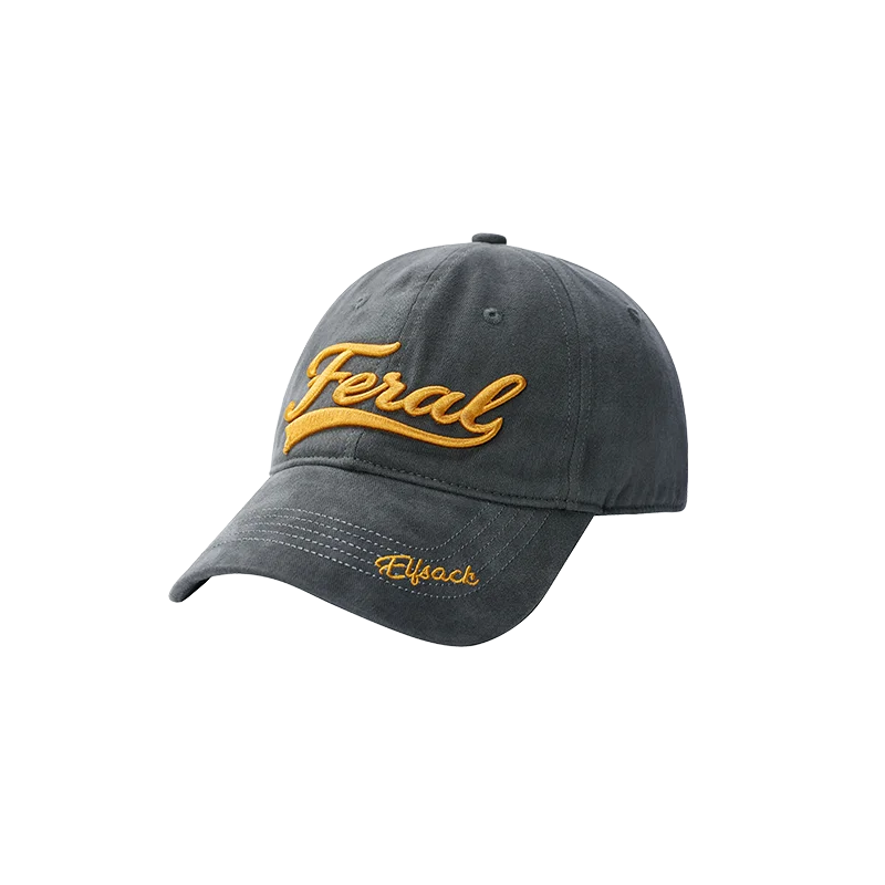 Unisex Grey Baseball Cap with Gold Embroidered Letter, Casual Adjustable Sun Hat for Daily Outdoor Use