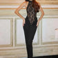 Lace Halter Backless Sexy Maxi Dress For Women Black Off-shoulder Strapless Sleeveless Bodycon Club Party Long Dress