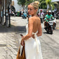 Halter Neck Open Back Midi Dresses for Woman Clothing Elegant Summer A Shape Dress C0-BH30