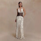Lace and Satin Polka Dot Party Dresses for Woman Elegant Deep V Neck Backless Maxi Dress Summer 2026