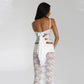 See Through Lace 2 Piece Set Crop Top Maxi Skirt White Classy Elegant Party Outfit Coord Sets Women Clothing