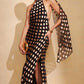 Round Plaid Printed Maxi Dress For Women Gown Halter Off-shoulder Sleeveless Backless Evening Club Long Dress Elegant