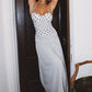 Polka Dot Halter Sexy Maxi Dress Women Gown Elegant Off-shoulder Sleeveless Backless Bodycon Club Party Long Dresses