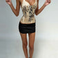 Halter Vest Women Fake Fishbone Decoration Low-Neck Backless Leopard Print Slim Sexy Midnight Summer Wild Streetwear