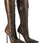 2026Spring/Summer New Lace Up Short Cool Boots Side Zipper Banquet Slimming High Heels Sexy Knee Length Women's Boots