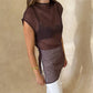 Womens Sheer Organza Halter Tank Tops Summer High Neck Sleeveless Mesh Vest Alluring See Through Going Out Tops Cover Up