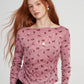 Women's Vintage Long Sleeve Top with Paisley Print, Asymmetrical Casual Tee for Everyday, Chic Cozy Pullover Top