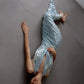 Blue Sequined Glitter Party Dresses for Woman Elegant Cowl Neck Open Back Long Wedding Guest Dress