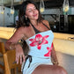 Flower Print Tube Tops Strapless Backless Crop Top Sexy Beach Vacation Woman Clothes Trends Summer