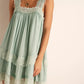 Women Lace Trim Tiered Camisole Slip Dress Loose Flowy Sleeveless Nightgown Bohemian Homewear Sleepwear Mini Dress