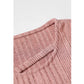 Women's Asymmetrical Ribbed Knit Top with Letter Embroidery, Flare Long Sleeve Pink Tee for Everyday Casual