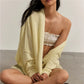 Women Open Front Waffle Knit Cardigan Batwing Long Sleeve Loose Irregular Hem Hollow Knitted Outerwear Boho Casual Top
