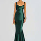 Women Mermaid Sexy Maxi Evening Dress Spaghetti Strap Cowl Neck Backless Formal Wedding Guest Prom Party Long Dress