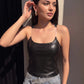Snake Leather Tank Top Women Sexy Hottie Low-Neck Fashion Trend Midnight Party Club Streetwear Music Festival Vest