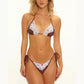 Women Polka Dot Lace Trim Bikini Set Halter Triangle Top Side Tie Bottom 2 Piece Swimsuit Summer Beachwear Bathing Suit