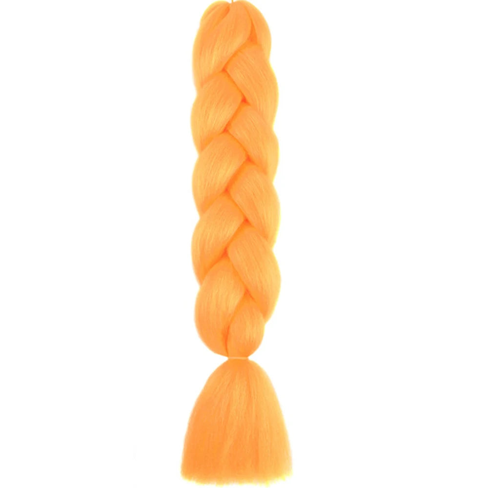 24 Inch Jumbo Box Braids Extensions Synthetic Braiding Hair DIY Hair Braids For Children Pink Purple Yellow Gray