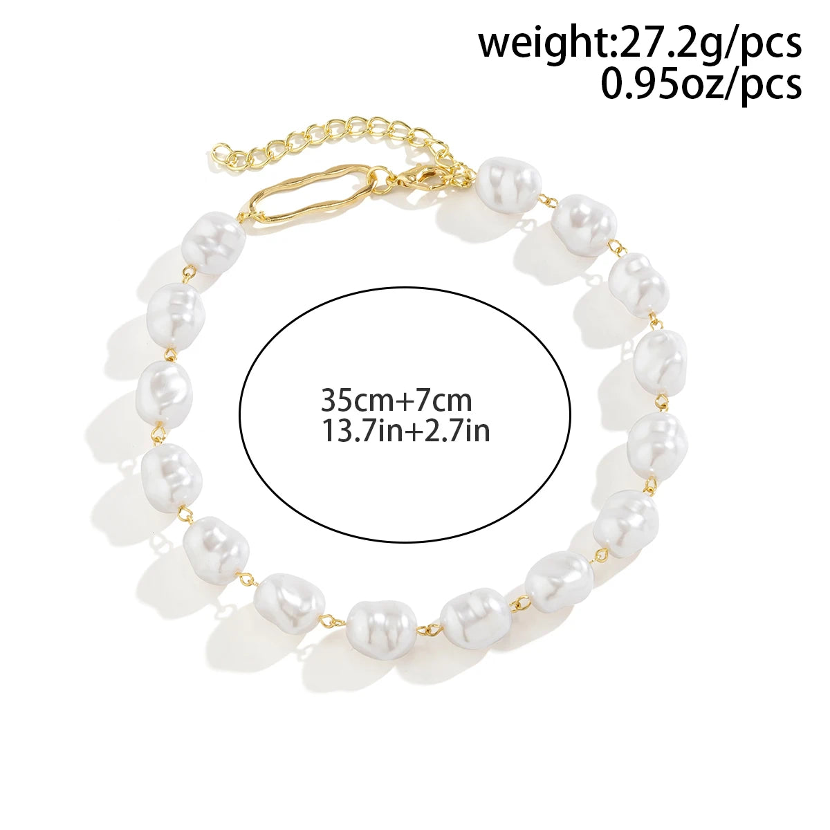 Unique Irregular Imitatio Pearl Bead Choker Necklace for Women Wed Bridal Vintage Kpop Clavicle Chain Aesthetic Neck Accessories