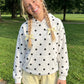 Women Polka Dot Print Oversized Hoodie Long Sleeve Kangaroo Pocket Casual Hooded Sweatshirt Autumn Daily Pullover Tops