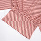 Off Shoulder Striped Fitted Long Sleeve Top with Ruched Waist Fall Woman's Clothes Casual T Shirts