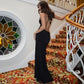 Hollow One Shoulder Backless Split Maxi Dresses for Women Sexy Elegant Black Party Dresses Summer 2025