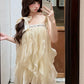 Sequin Dress Women Ruffles Tassel Glitter Sweet Birthday Beach Party Sleeveless Vacation Summer Fashion Mini Bodycon