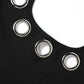 Eyelets Decor Halter Backless Mini Dresses for Woman 2026 Sexy Club Outfits Black Bodycon Dress