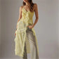 Women Split Front Sheer Flowy Long Cami Shirt Tank Top Sleeveless Spaghetti Strap Maxi Dress See Thru Beach Cover up