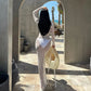 Women Slash Neck Mesh See-Through Dress New Sexy Slim Pullover Long Sleeve Floor-Length Solid Dresses Beach Cover ups
