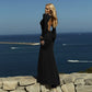 Long Sleeve Backless Maxi Party Dresses Sexy Solid Color Black Dress Woman Elegant Evening Gown Autumn 2025