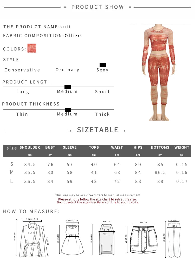 See Through Women 2 Piece Set Sexy Print Coquette Crop Tops+Leggings Stretch Tight Clubwear Matching Summer Outfits