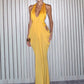 Deep V Neck Backless Sexy Maxi Dress Women Summer Elegant Halter Off-shoulder Sleeveless See Through Beach Club Dress